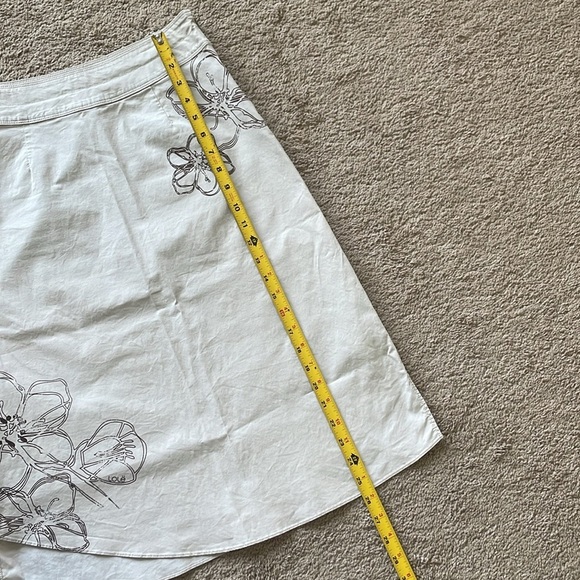 Lole Asymmetrical Midi Skirt W’s 2 Neutral Artsy Cotton Blend Flower Graphic - Picture 4 of 11